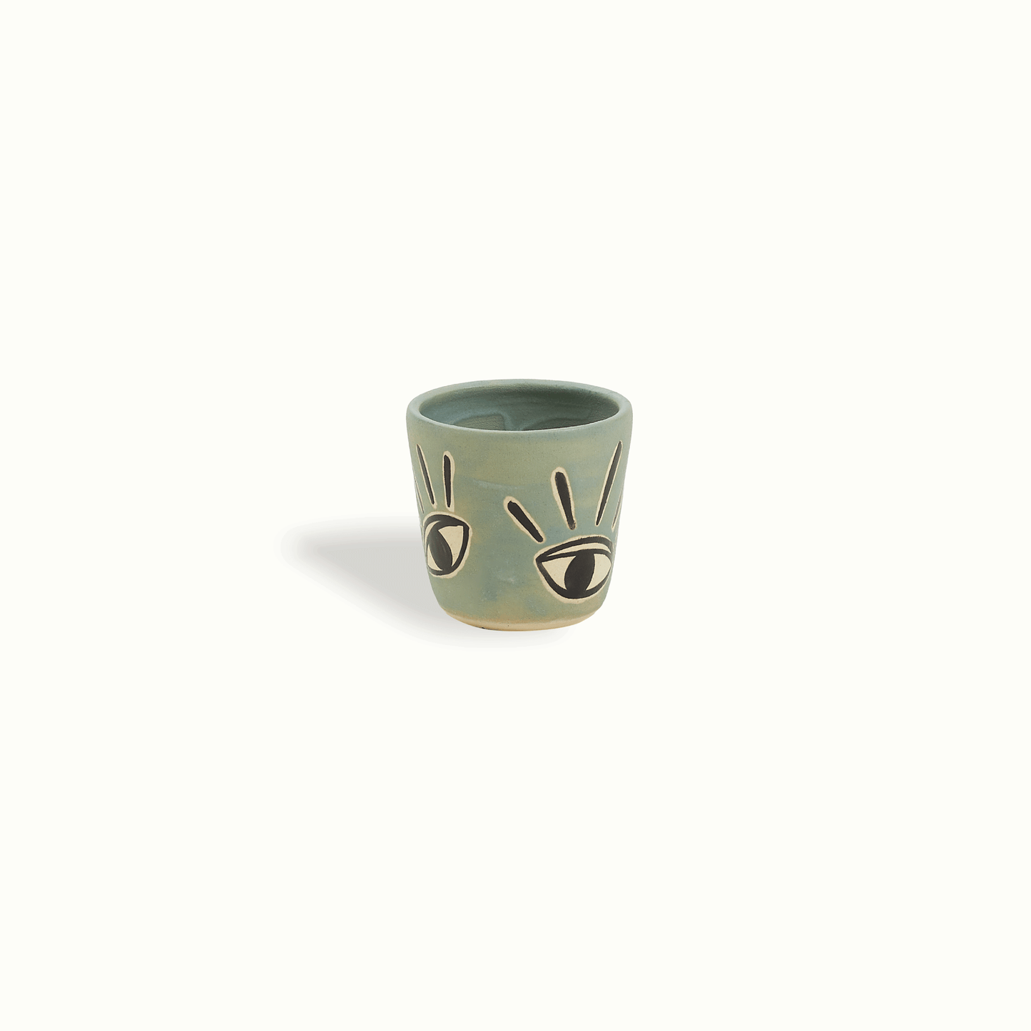 Handpainted Eye Porcelain Shot Cup Handmade Eye Painting Adrianna Lemus for Farmhouse Paso Robles by Nomada Deco