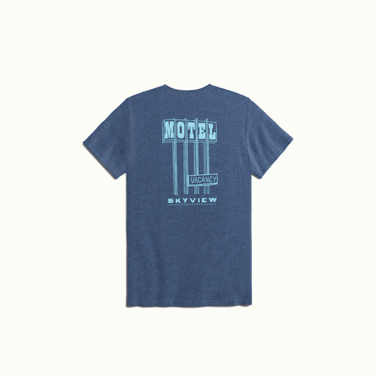 Skyview MOTEL Tee Dark Blue for Skyview Los Alamos by Nomada Deco